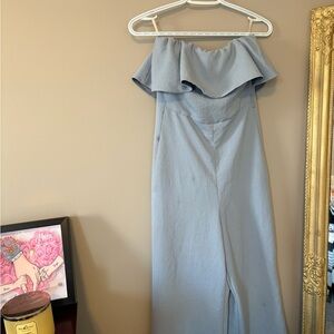 Strapless Light Blue Jumpsuit